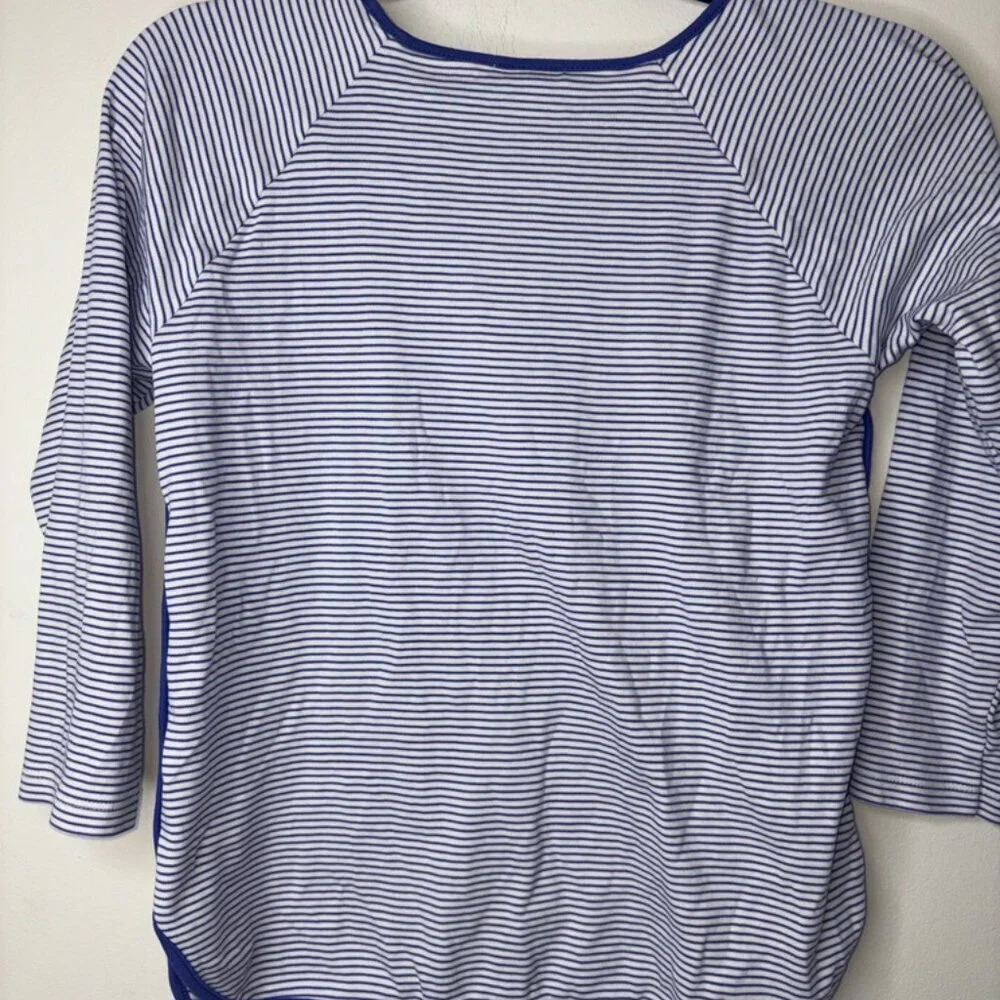 LAKE Pajamas XXS SHIRT ONLY Blue White Stripe 100% Pima Cotton